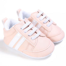 Load image into Gallery viewer, Kids Baby Unisex Crib Shoes Lace up Soft Sole Comfort PU Casual Prewalker Baby Shoes